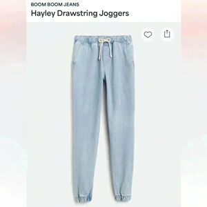 BBJ Los Angeles Hayley drawstring blue jean joggers size medium.